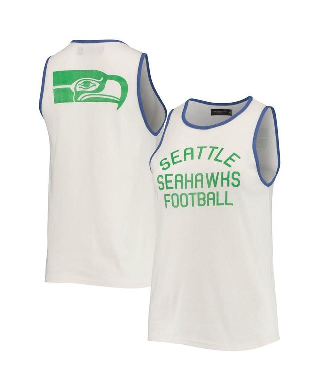 Womens Junk Food /Royal Seattle Seahawks Throwback Pop Binding Scoop Neck Tank Top Product Image