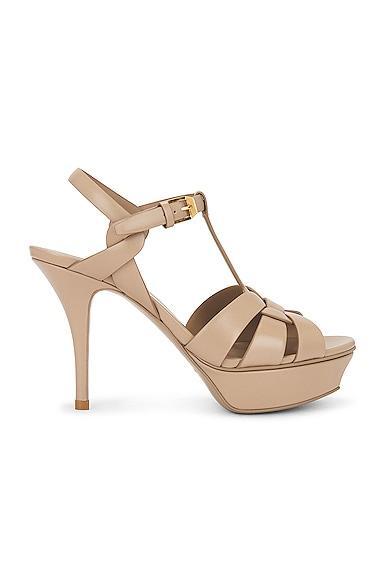 Saint Laurent Tribute Platform Sandal in Beige Product Image