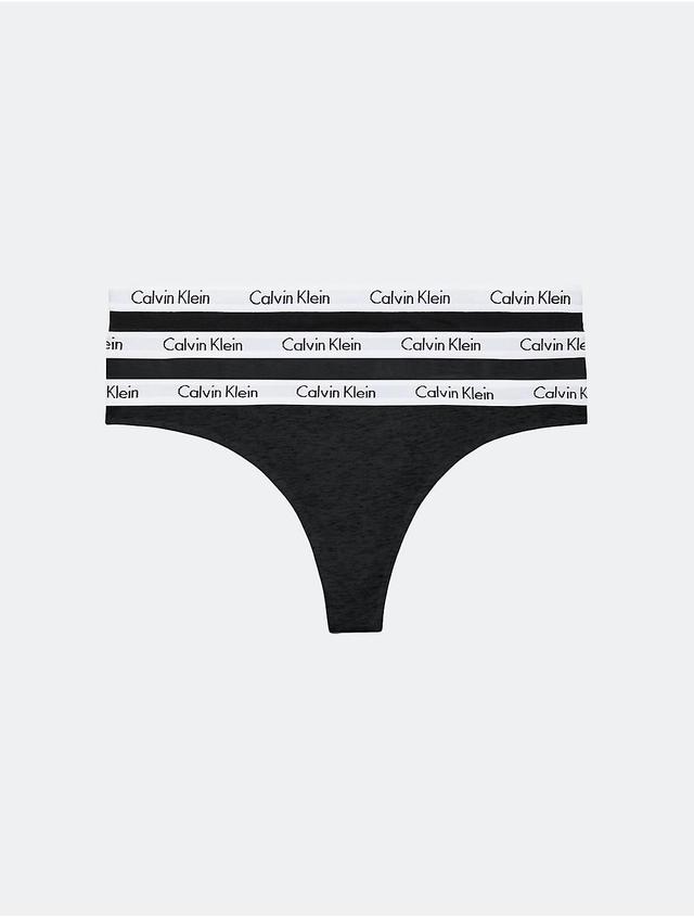 Calvin Klein Womens Carousel Logo Cotton 3-Pack Thong - Multi - XS Product Image