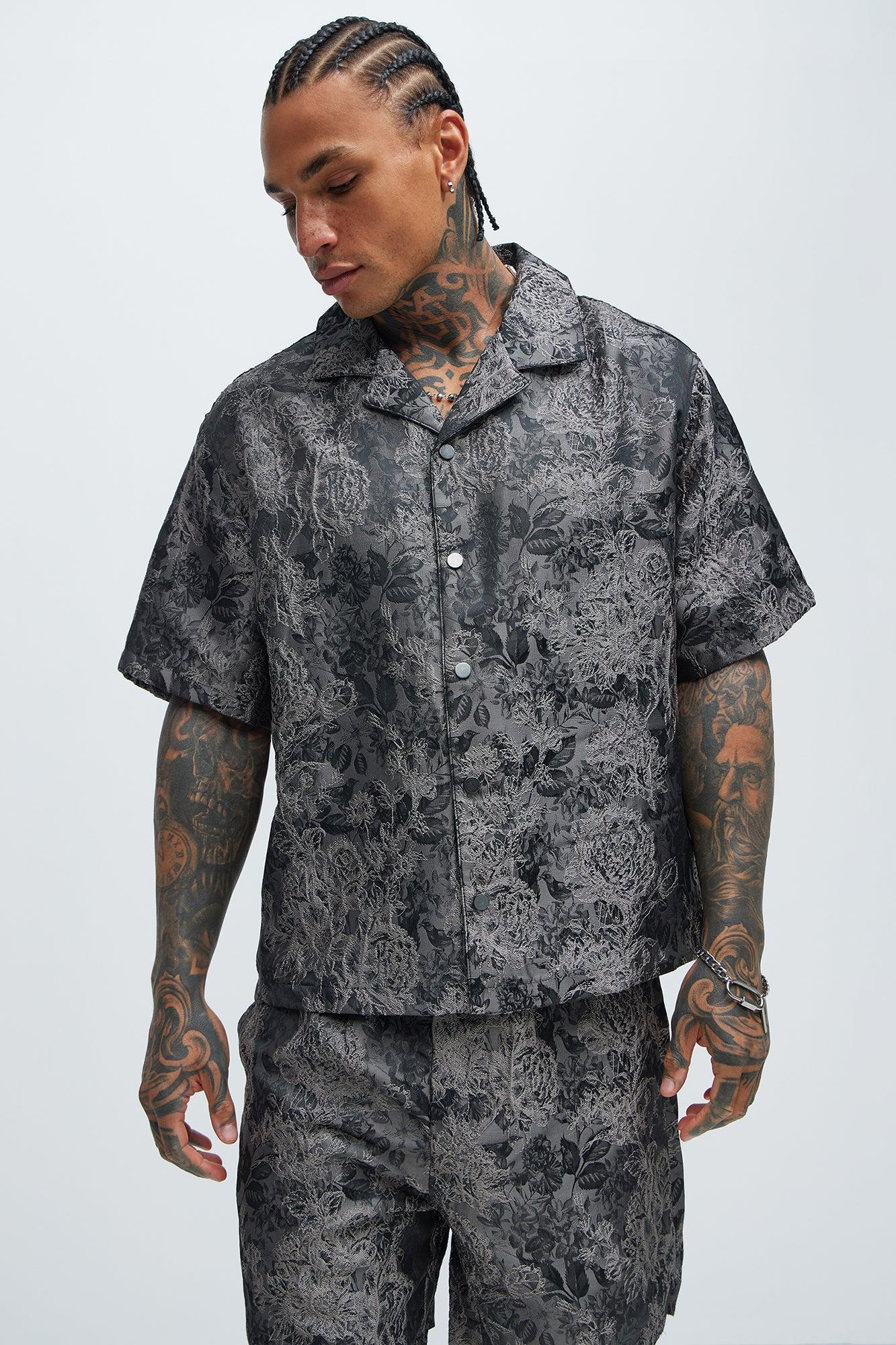 Harrison Jacquard Shirt - Charcoal Product Image