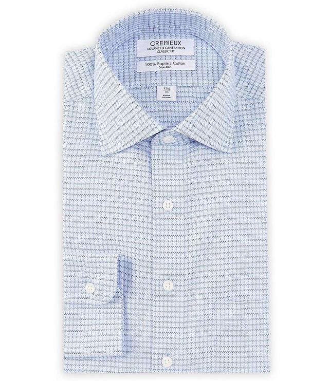 Cremieux Classic Fit Non-Iron Spread Collar Grid Pattern Dress Shirt Product Image