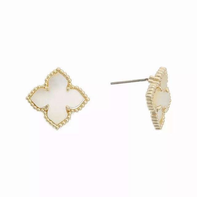 Juvell 18k Gold Plated Mother-of-Pearl Stud Earrings, Womens, Gold Tone Product Image