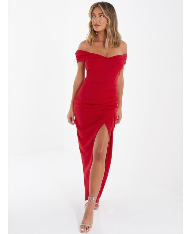 Quiz Womens Off-The-Shoulder Maxi Dress Product Image