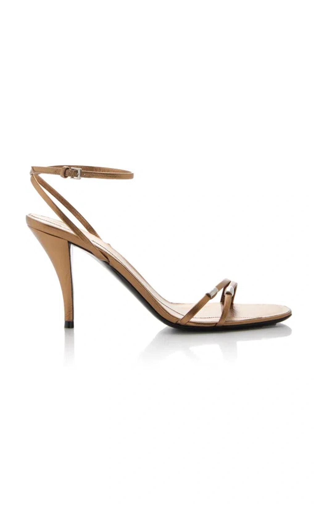 Cleo Metallic Leather Sandals In Gold product image