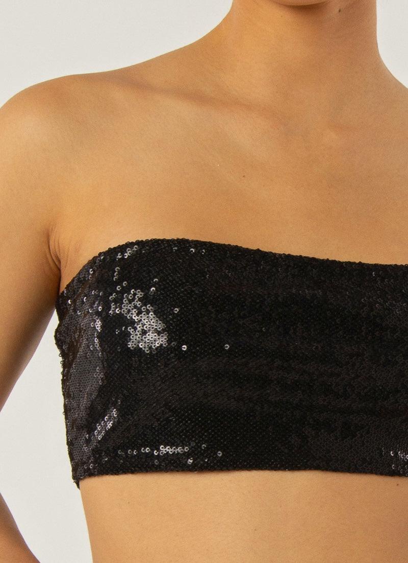 Emma Sequin Bustier - Black Product Image