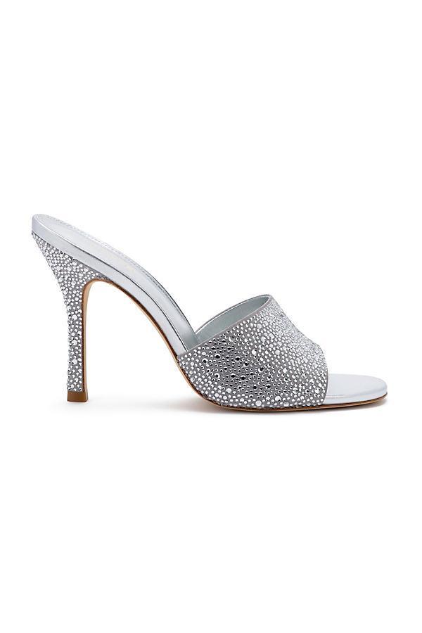 Larroude Colette Crystal Mule in Grey. Size 10, 7, 7.5, 8, 8.5, 9. Product Image