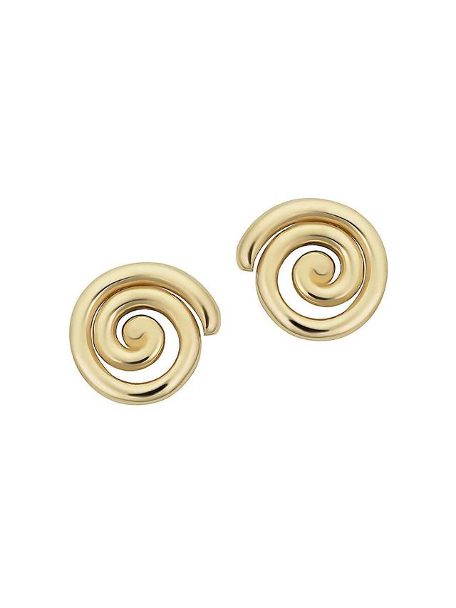 Womens 14K Yellow Gold Da Vinci Round Studs Product Image