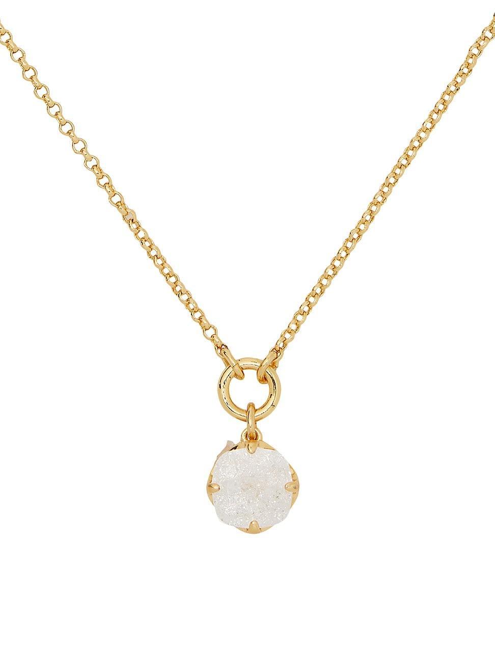 Womens Goldtone & Stone Pendant Necklace Product Image