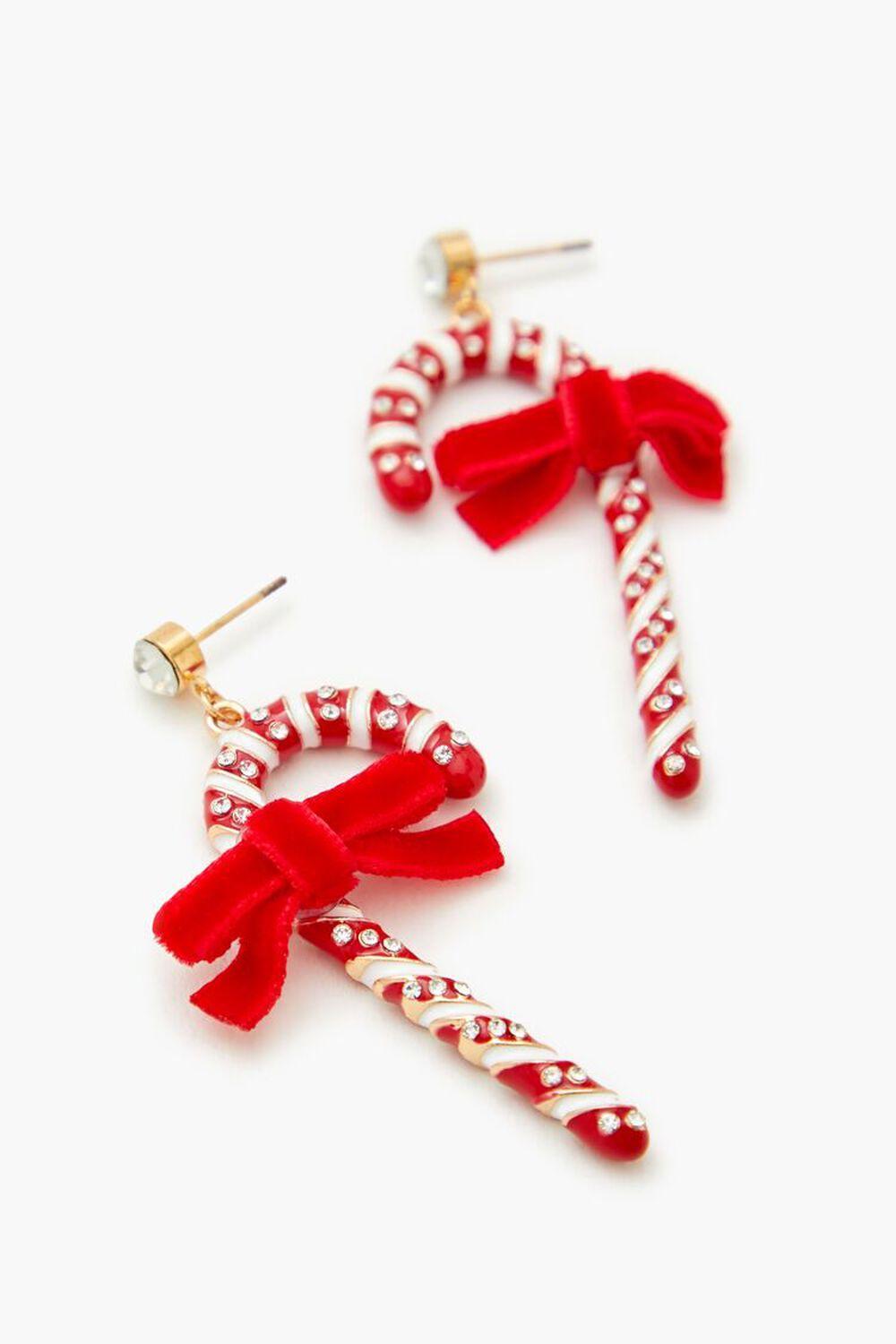 Candy Cane Bow Drop Earrings | Forever 21 Product Image