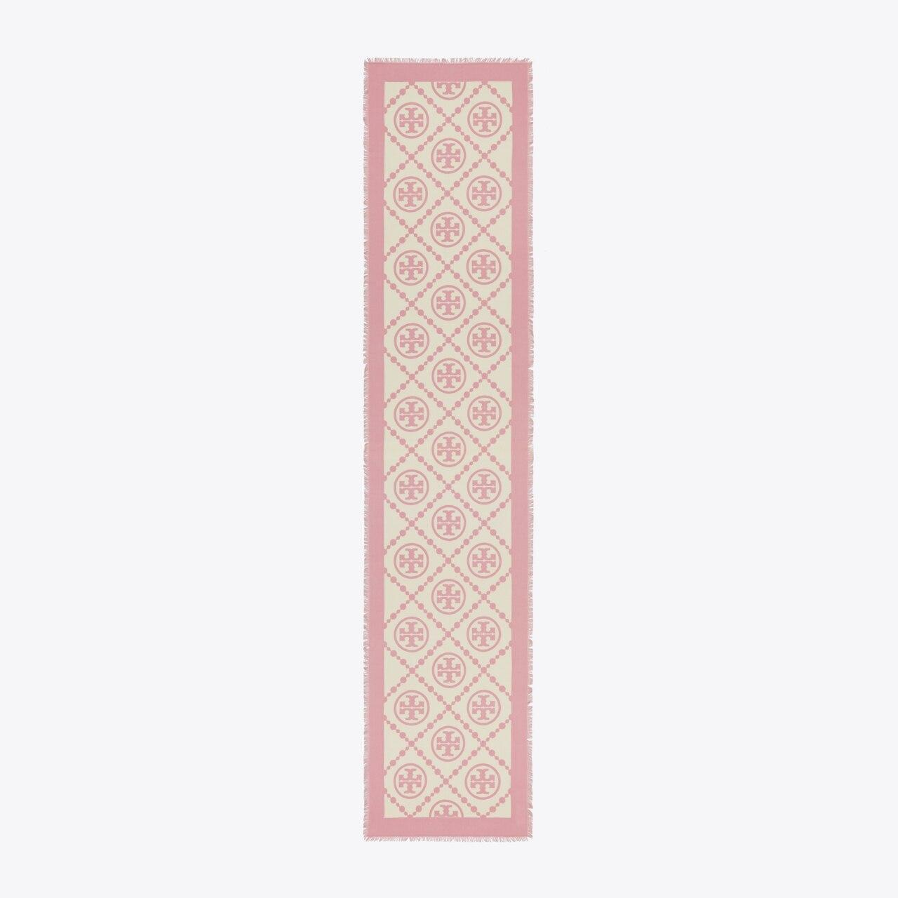 T Monogram Bordered Oblong Scarf Product Image