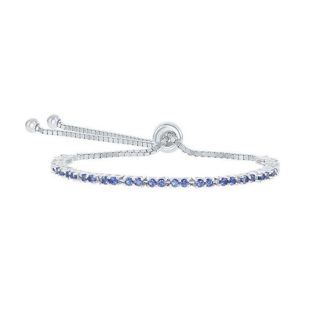 Sterling Silver 2mm Birthstone Bracelet, Womens December Product Image