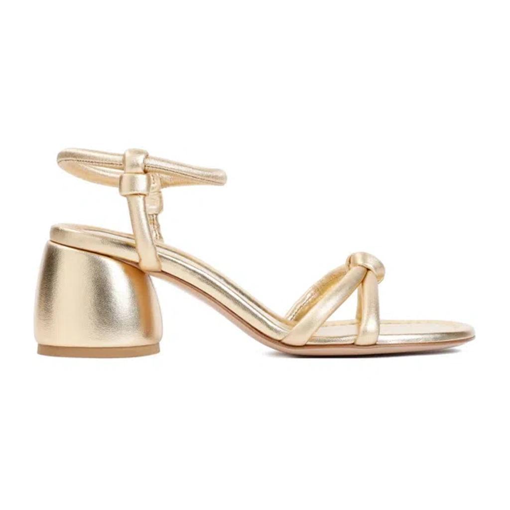 GIANVITO ROSSI 70mm Metallic-effect Leather Sandals In Neutrals product image