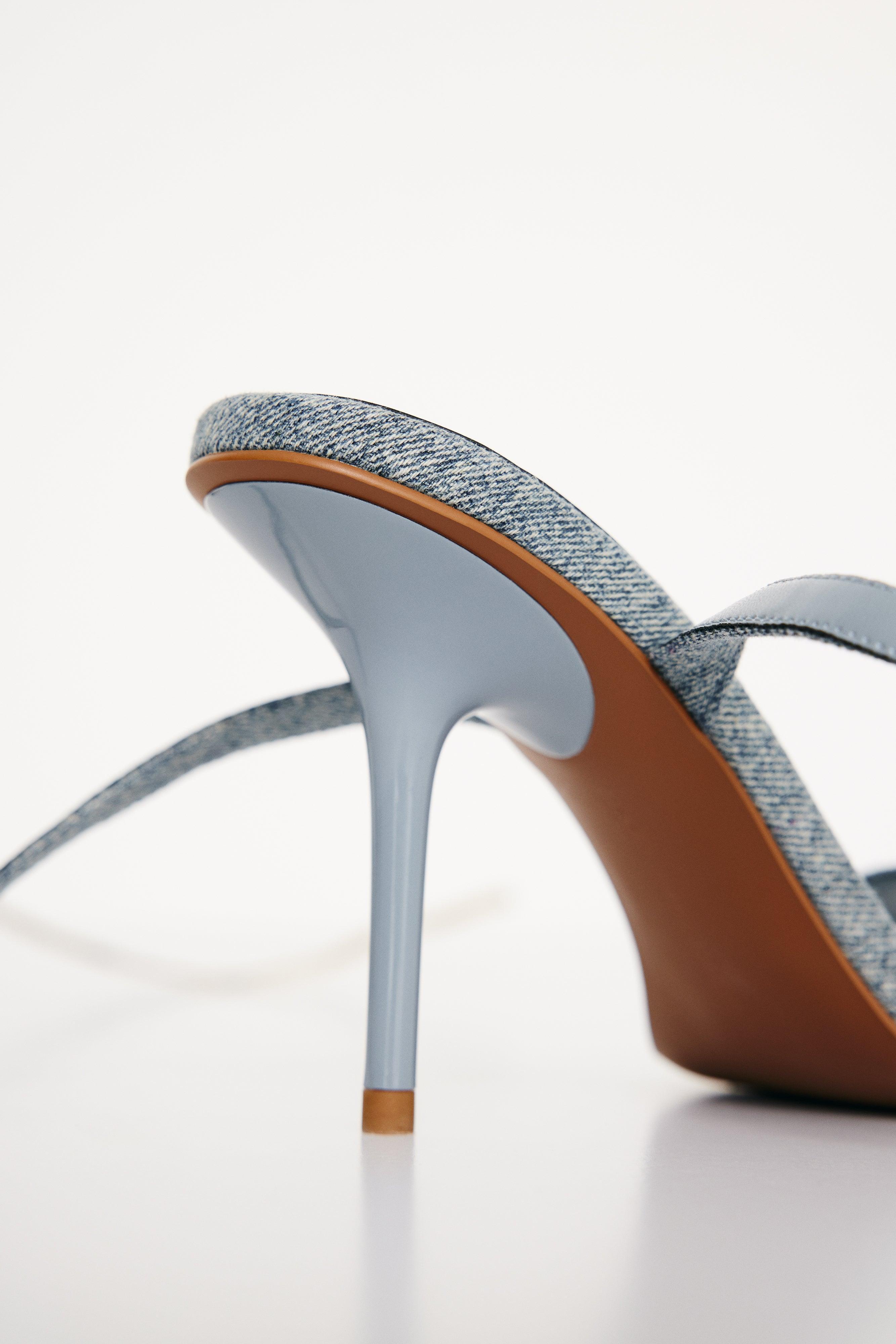 BARELY THERE STRAP HEEL | INDIGO002 Product Image