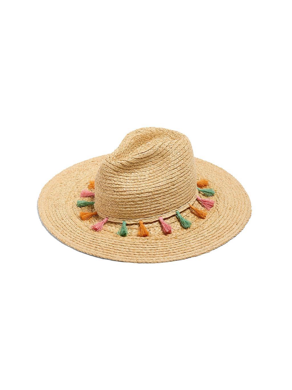 Raffia Tassel Fedora - Natural Product Image