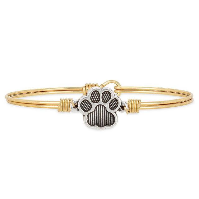 Luca + Danni Paw Print Bangle Bracelet, Womens Silver Tone Product Image