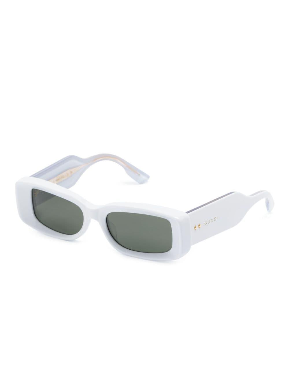 Rectangle-frame Sunglasses In Blue Product Image