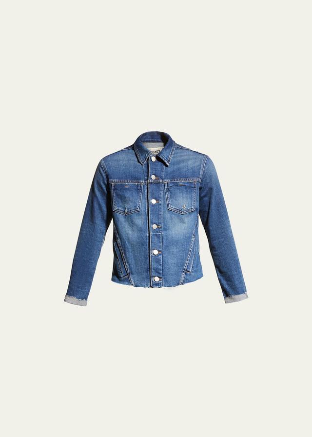 LAGENCE Janelle Raw Cut Slim Denim Jacket Product Image