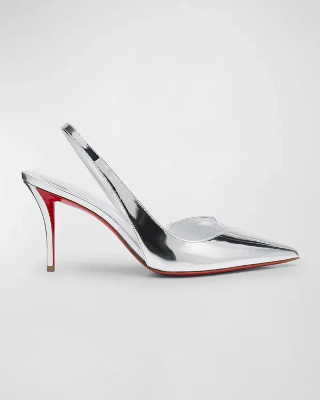 CHRISTIAN LOUBOUTIN Posticha Pointed Toe Slingback Pump In Silver Product Image