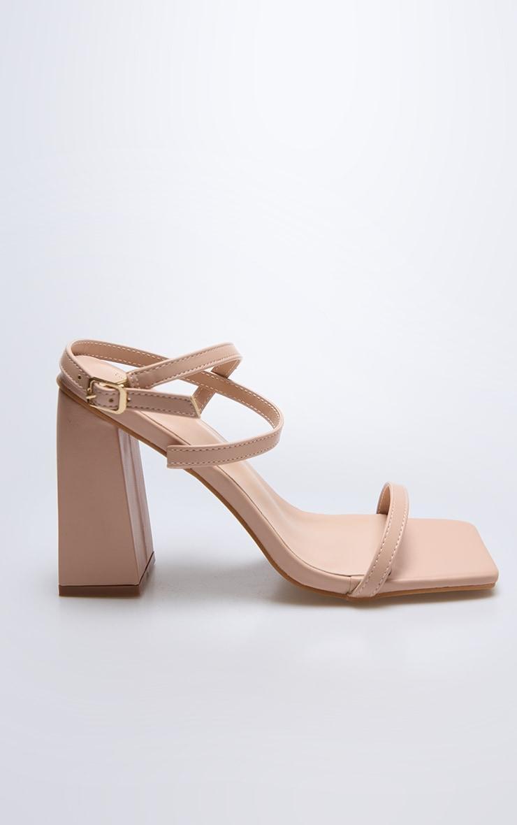 Nude Wide Fit  Barely There Block Heel Sandals Product Image