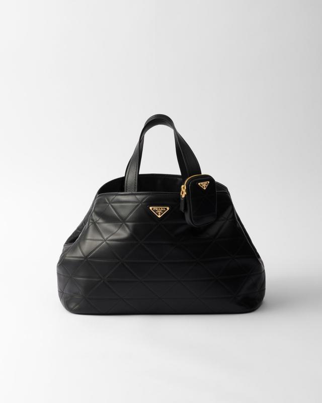 Large quilted leather tote bag Product Image