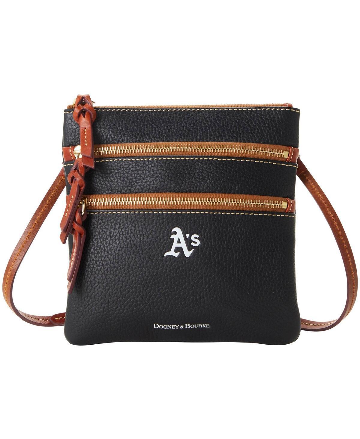 Womens Dooney & Bourke Oakland Athletics Pebble Triple-Zip Core Crossbody Purse Product Image