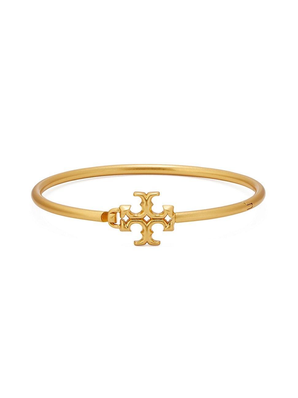 Womens Kira 18K Gold-Plated Logo Bangle Product Image