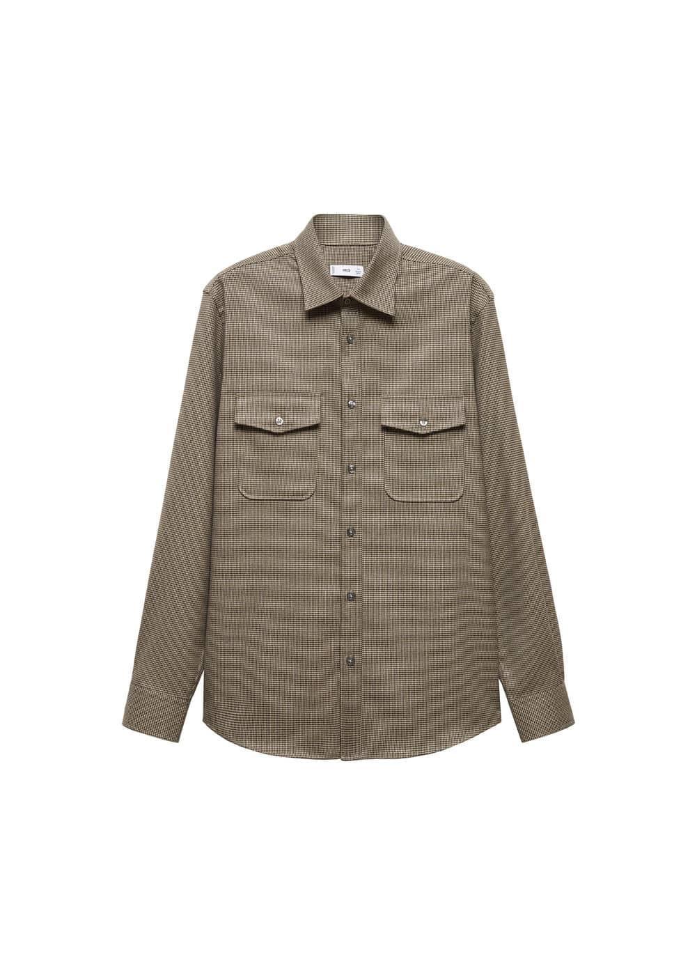 MANGO MAN - Chest-pocket cotton overshirt beigeMen Product Image