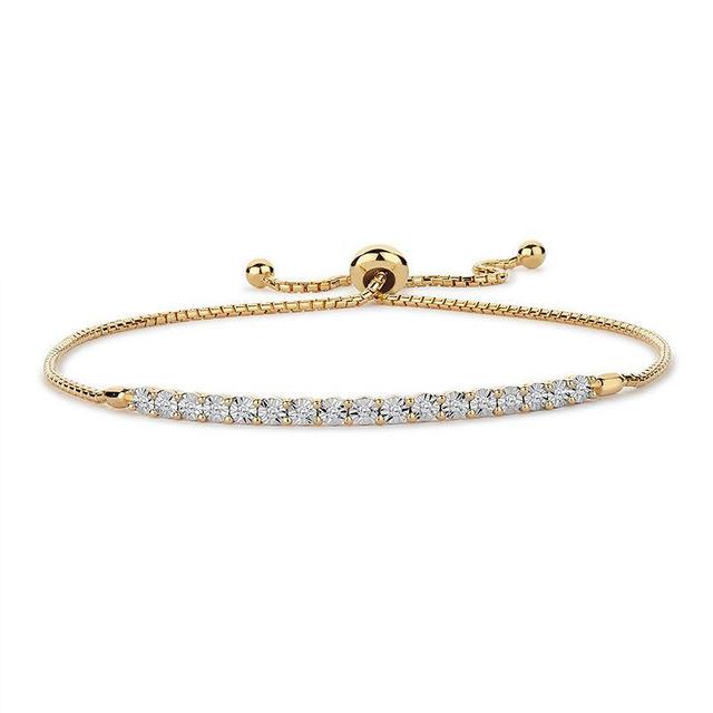 14k Gold Over Silver 1/10 Carat T.W. Diamond Bracelet, Womens Gold Tone Product Image