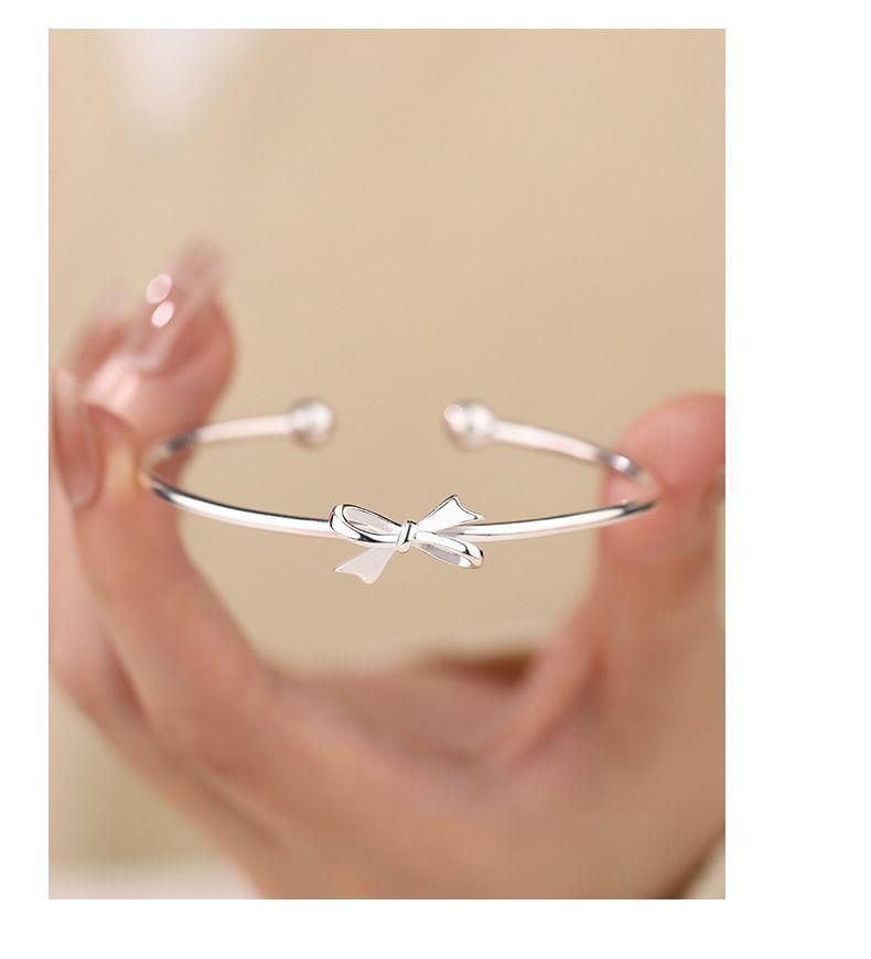 999 Sterling Silver Bow Open Bangle Product Image