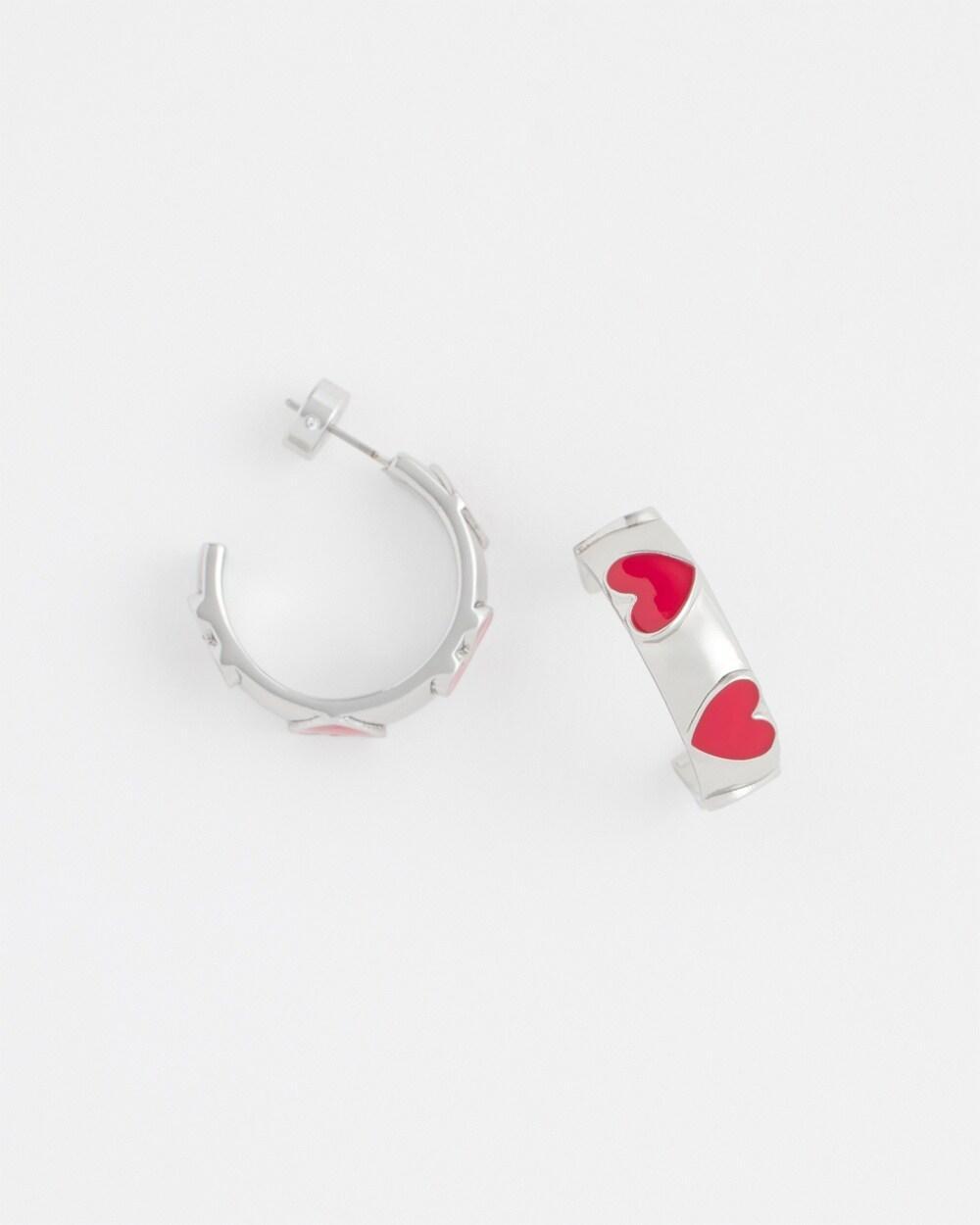 Red Hoop Earrings Product Image