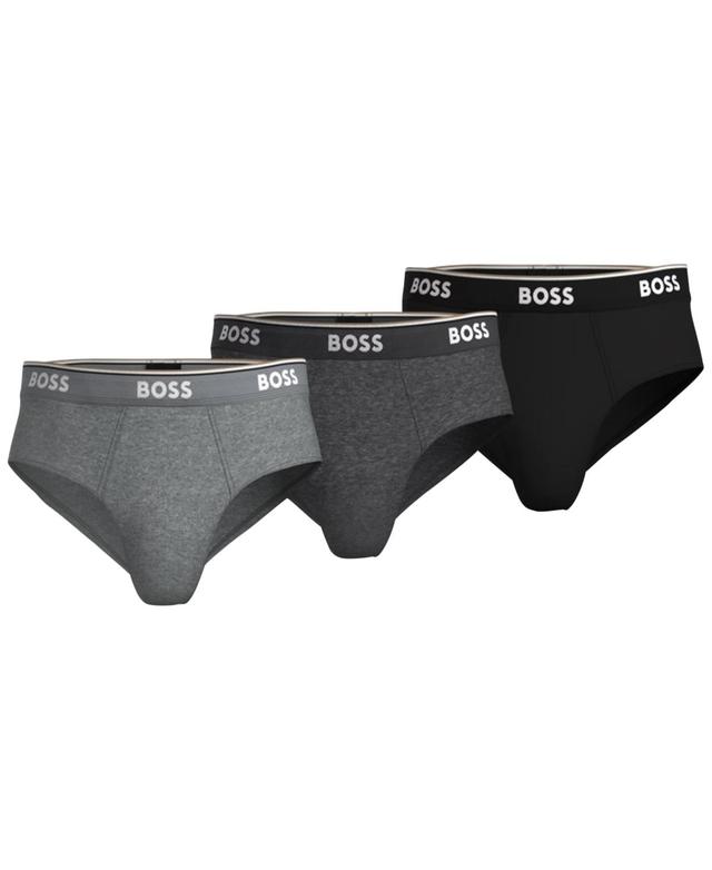 Mens Three-Pack Of Stretch-Cotton Briefs With Logo Waistbands Product Image