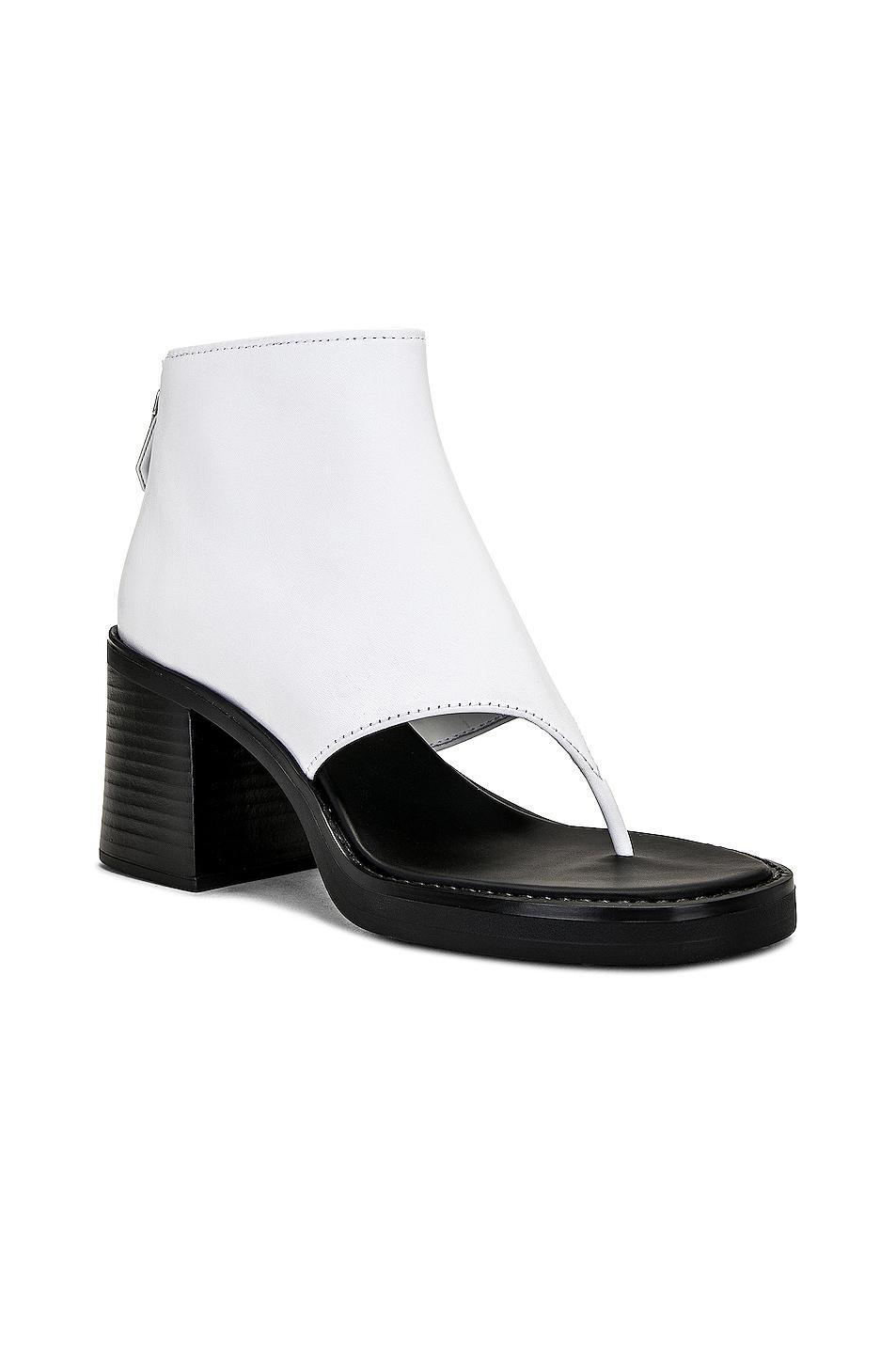 Miu Miu Open Toe Ankle Boot in White Product Image