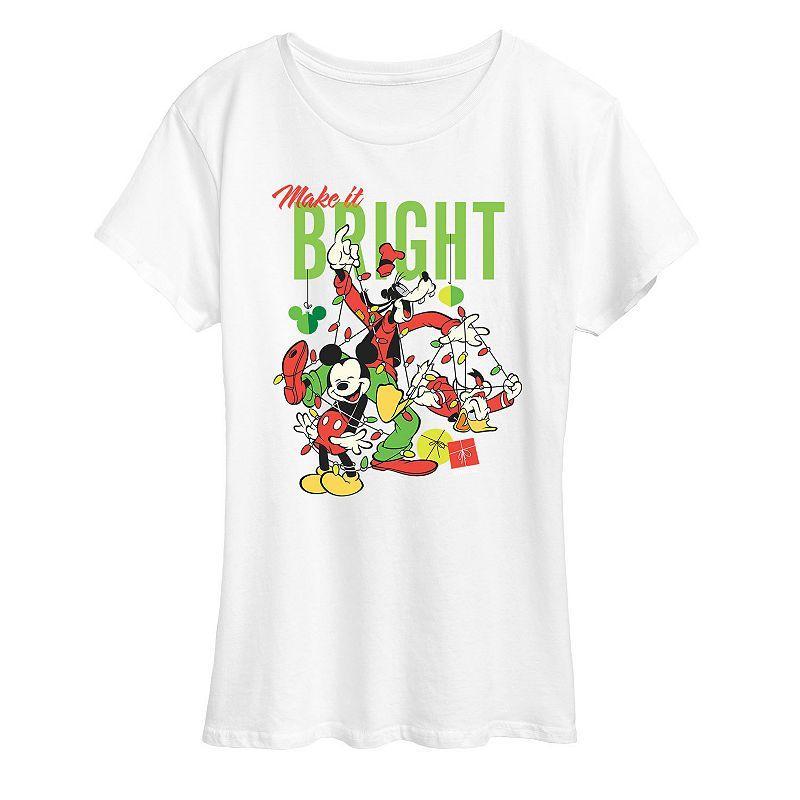 Disneys Mickey Mouse Womens Make It Bright Graphic Tee, Girls Product Image