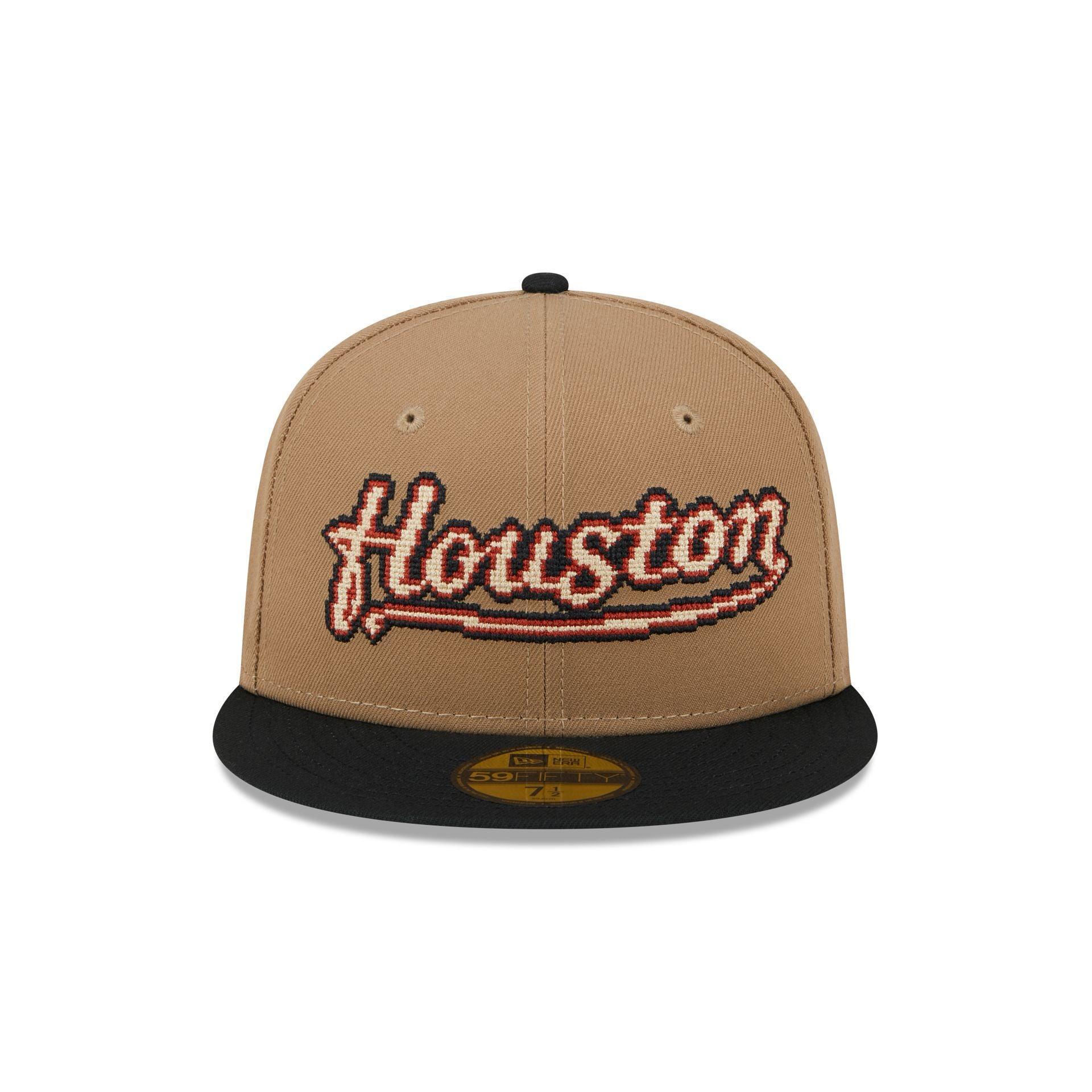 Houston Astros Classic 8-Bit Wordmark 59FIFTY Fitted Hat Male Product Image