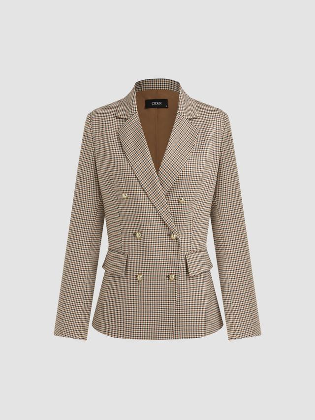 Collar Check Button Blazer Product Image