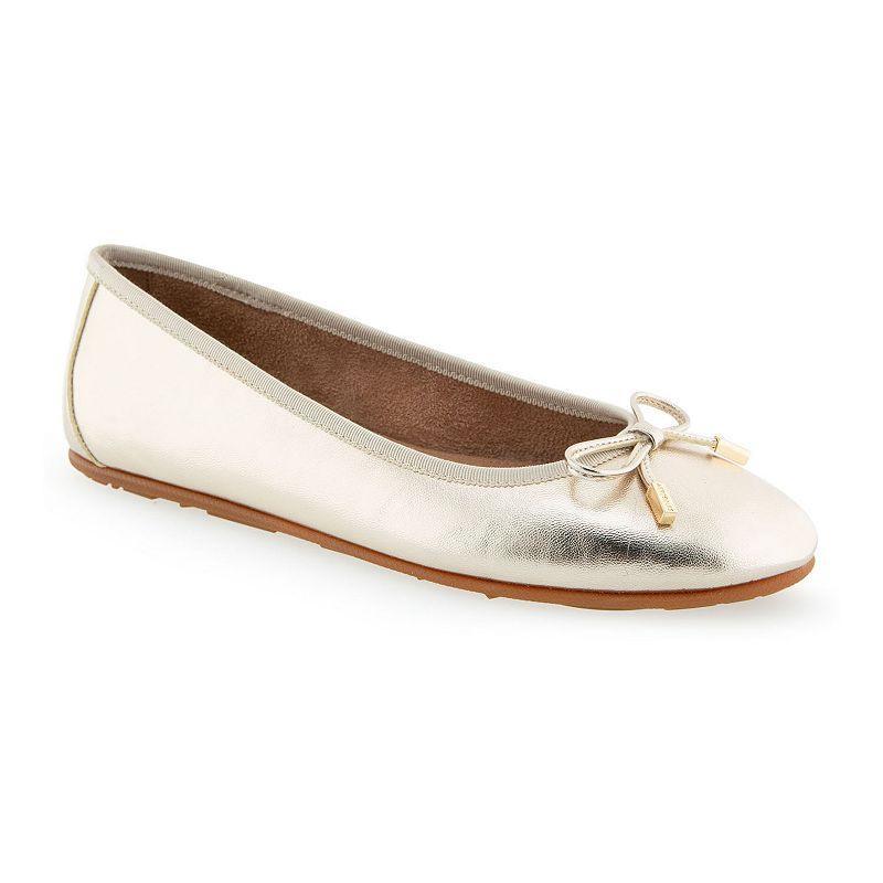 Aerosoles Pia Womens Metallic Leather Ballet Flats Product Image