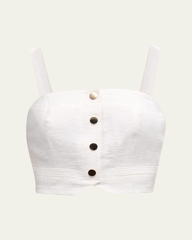 Gabi Button-Front Crop Top Product Image