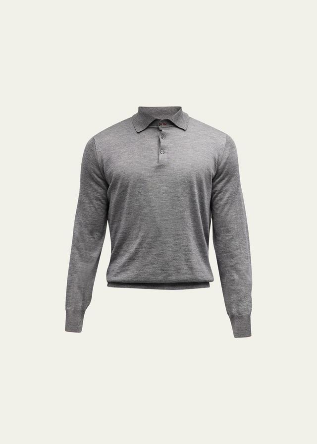 Mens Hollywood Glamour Cashmere-Silk Polo Sweater Product Image