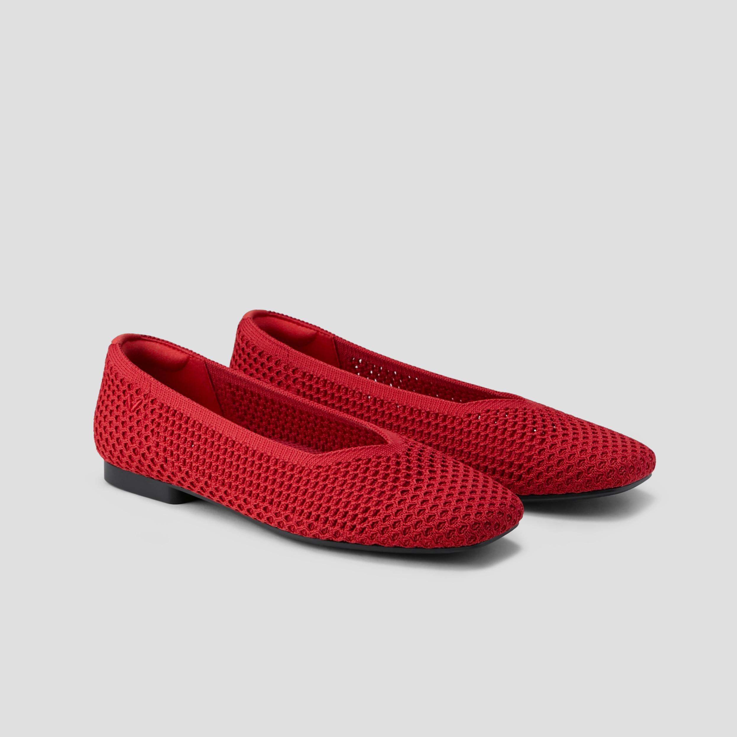 Square-Toe V-Cut Mesh Flats (Margot 2.0) Product Image