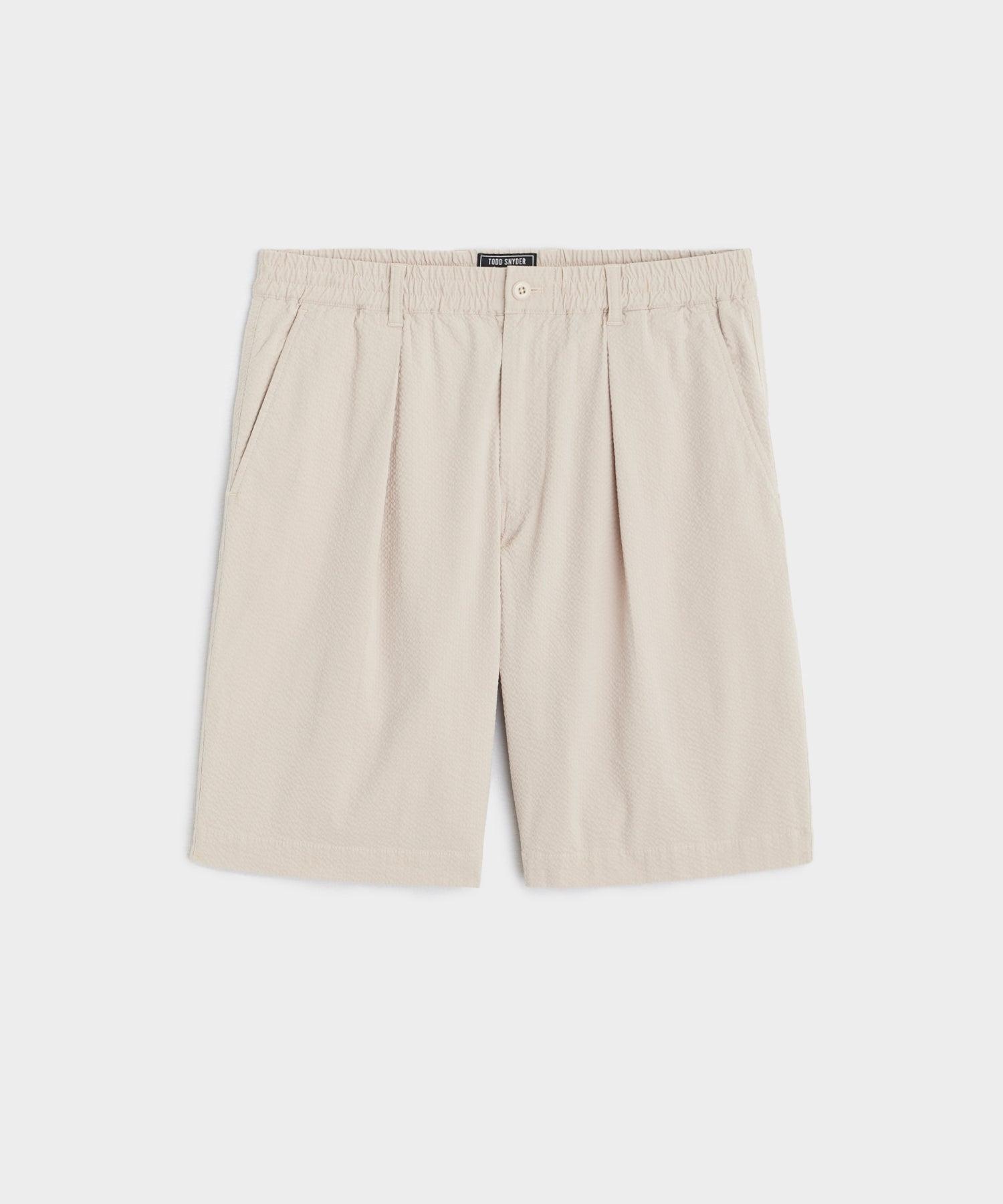 10" Relaxed Seersucker Bermuda Short in Stone Product Image