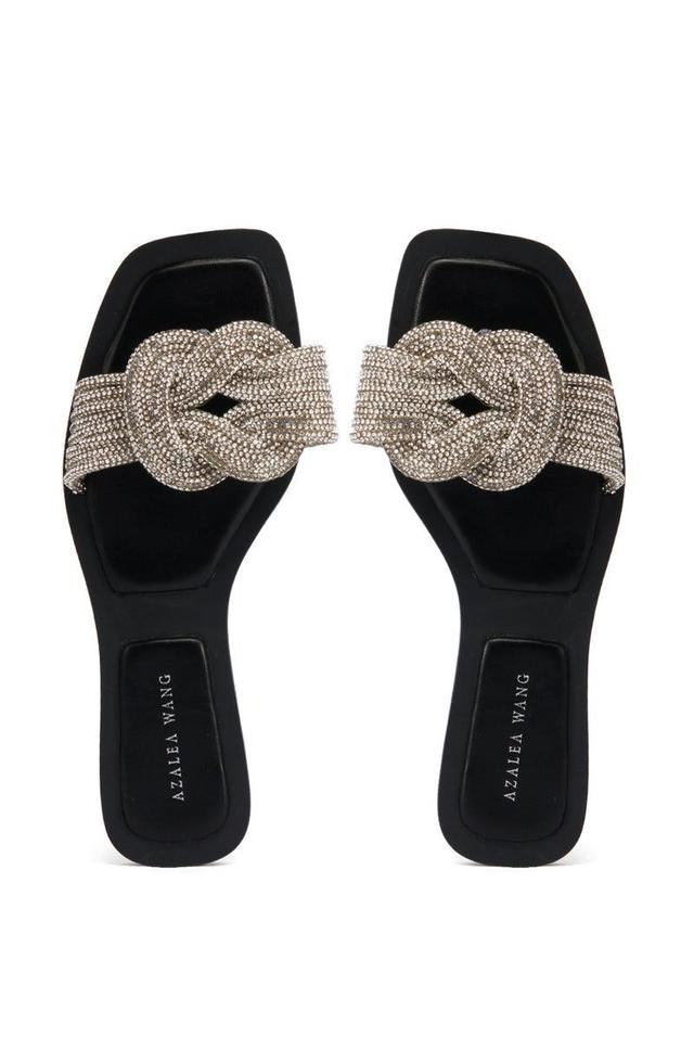 AZALEA WANG TAMBOURINE BLACK SANDAL Product Image