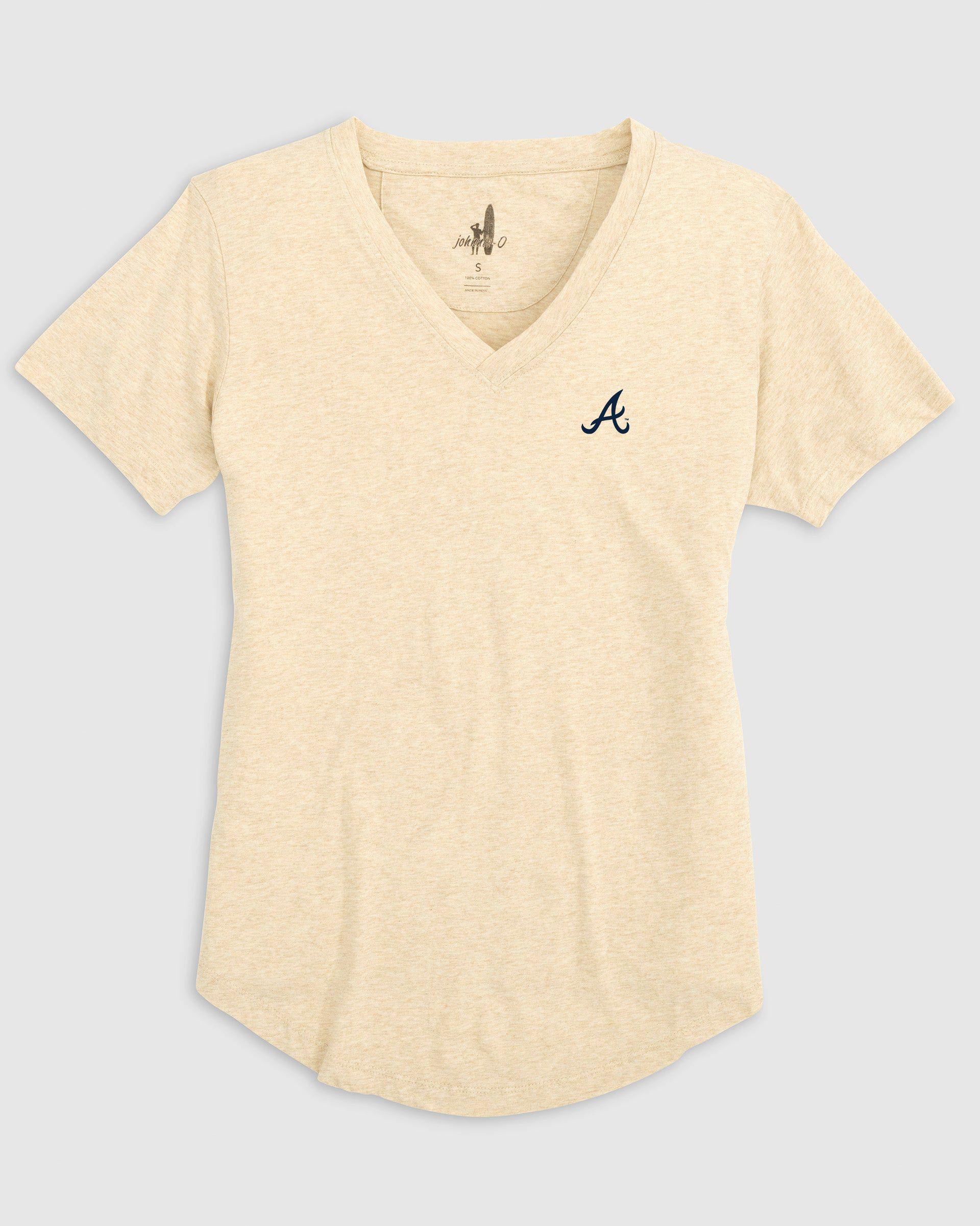 johnnie-O Womens Atlanta Braves Merediths V-Neck T-Shirt Product Image