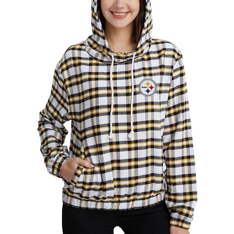 Womens Concepts Sport /Gold Pittsburgh Steelers Sienna Flannel Long Sleeve Hoodie Top Product Image