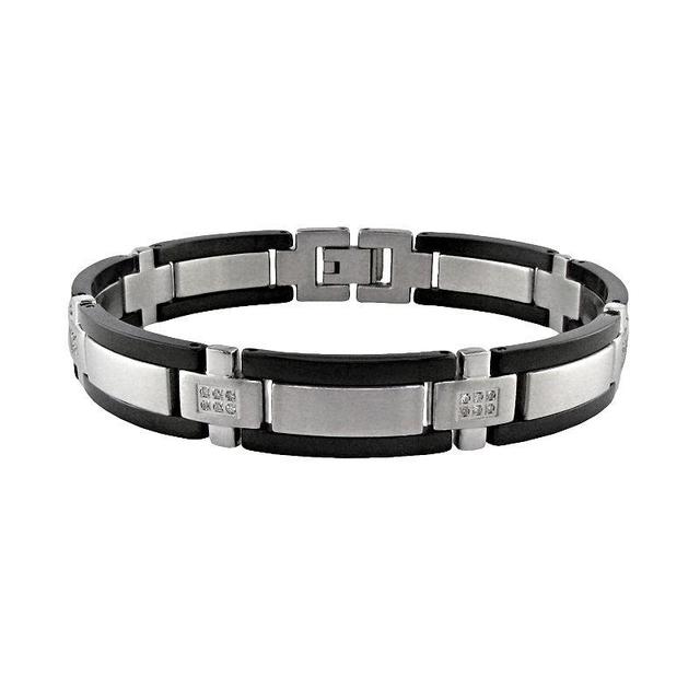 LYNX Stainless Steel Black Ion 1/4-ct. T.W. Diamond Bracelet - Men, Mens Product Image