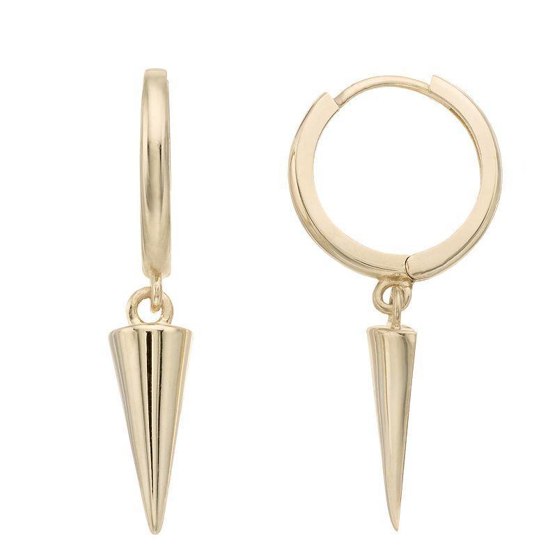 14k Gold Spike Drop Earrings, Womens Product Image