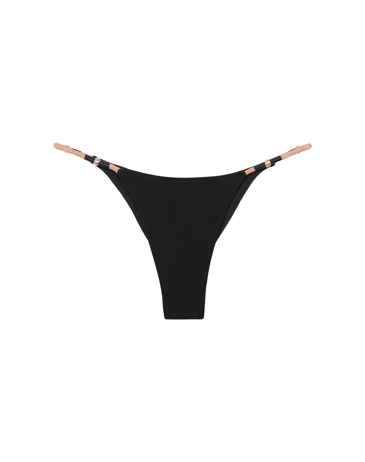 Ribbed Layla Detail Bottom - Black Product Image