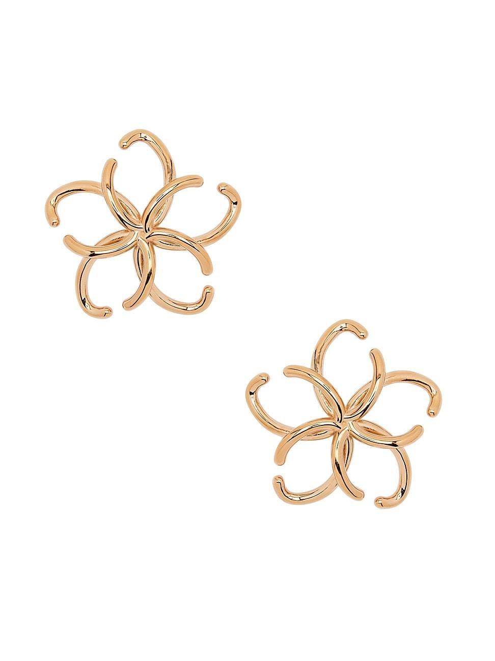 Womens Goldtone Open Flower Stud Earrings Product Image