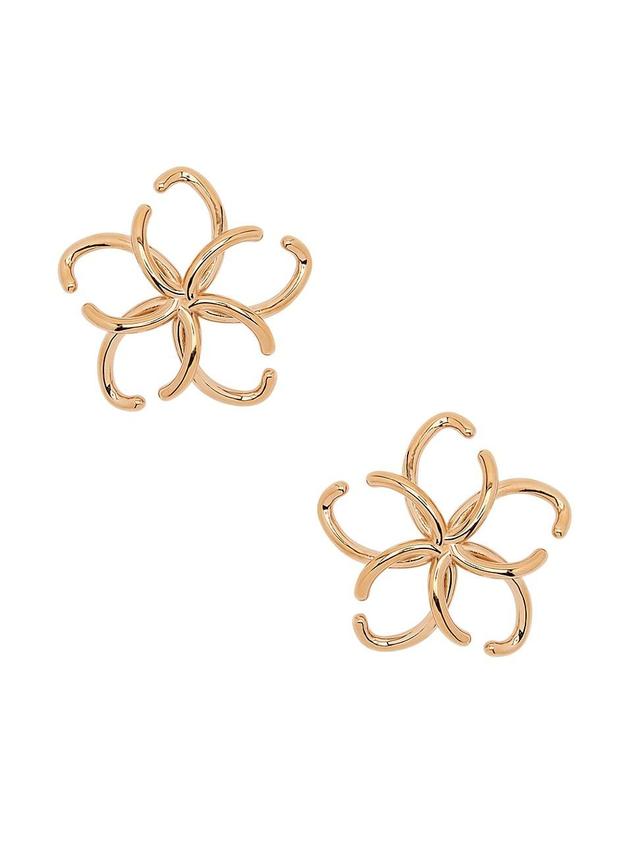 Womens Goldtone Open Flower Stud Earrings Product Image