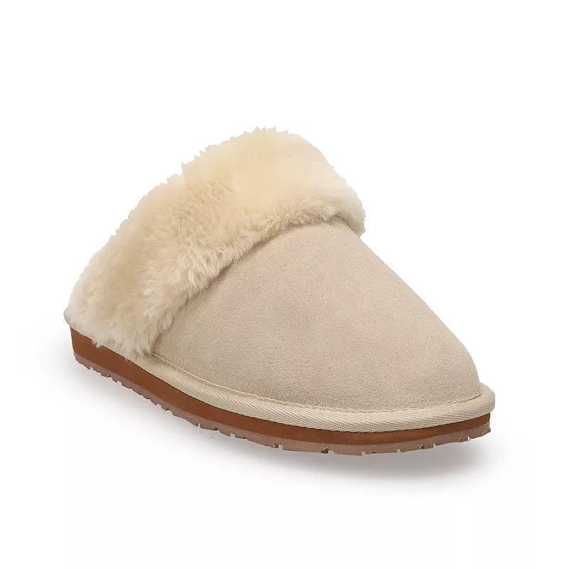 Womens Clarks Faux Fur Suede Scuff Slippers Product Image