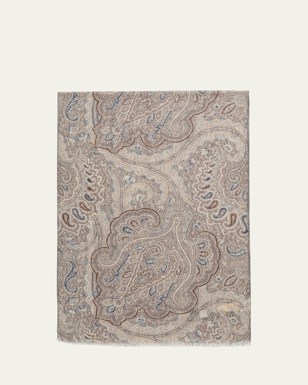 Mens Cashmere Paisley-Print Scarf Product Image